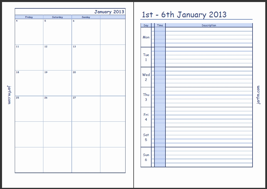 45 Daily Planner With Time Slots | Ufreeonline Template