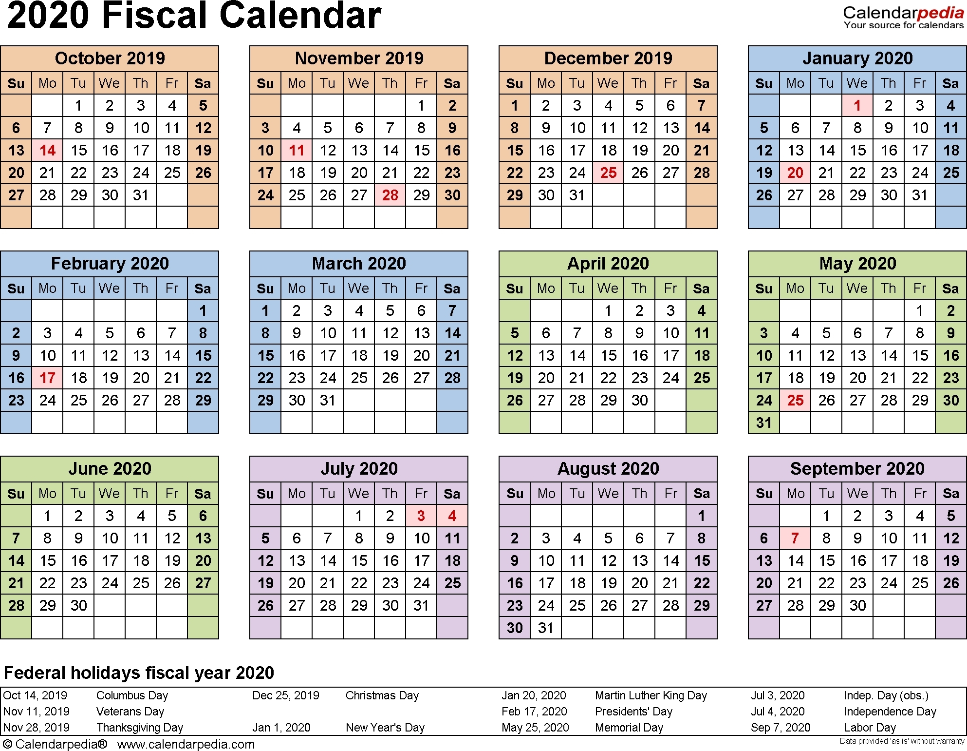 5 year calendar 2020 to 2020 | month calendar printable
