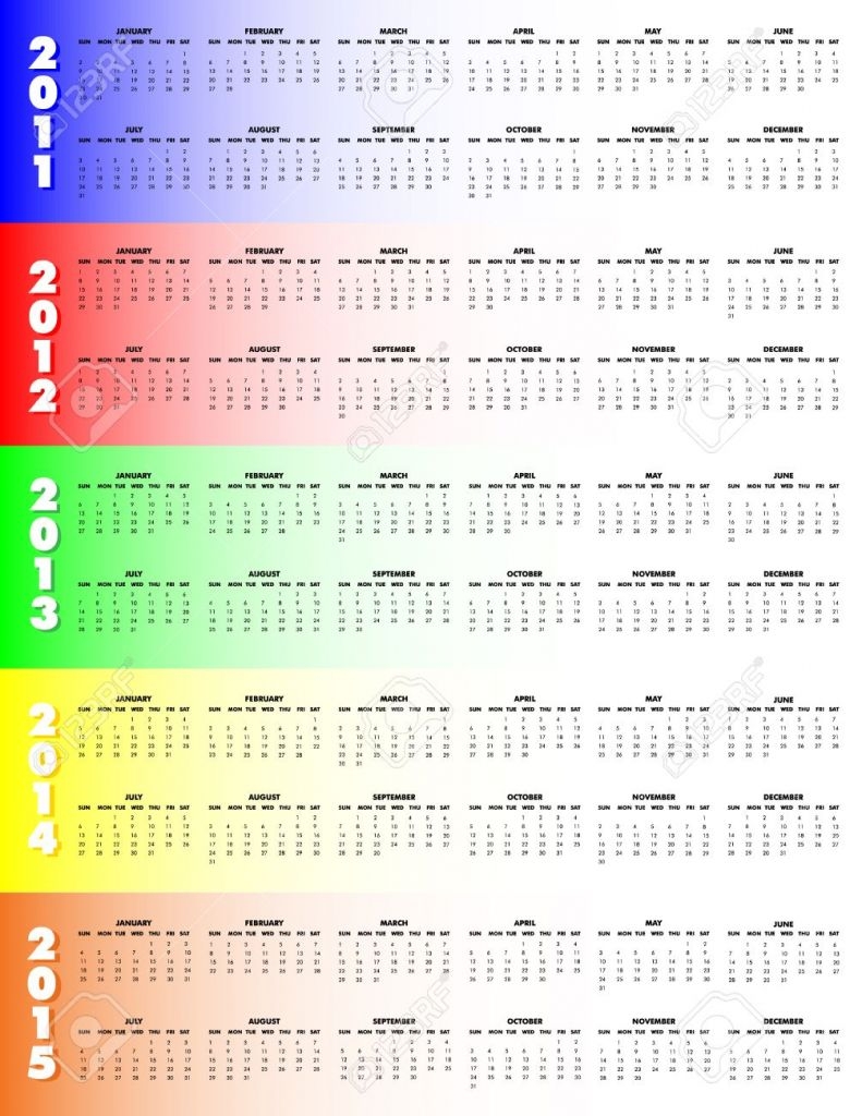 5 Year Callendar Calendar Template 2020