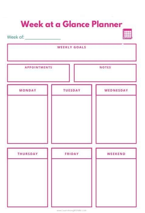 7 super helpful week at a glance printable templates [free