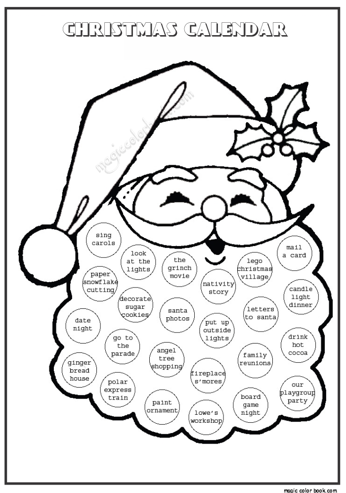 Advent Calendar Coloring Pages At Getcolorings | Free