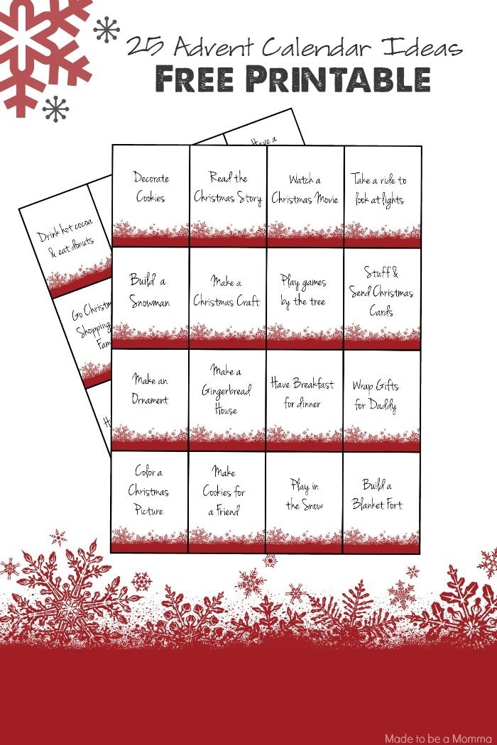 advent calendar printables made to be a momma