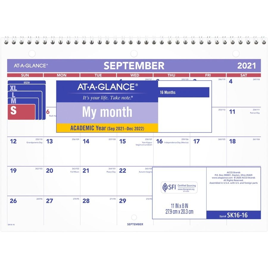 At A Glance Academic Monthly Wall Calendar Academic