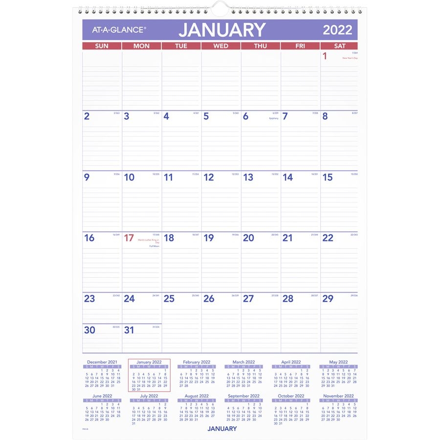 At A Glance Recycled Monthly Wall Calendar Yes Monthly