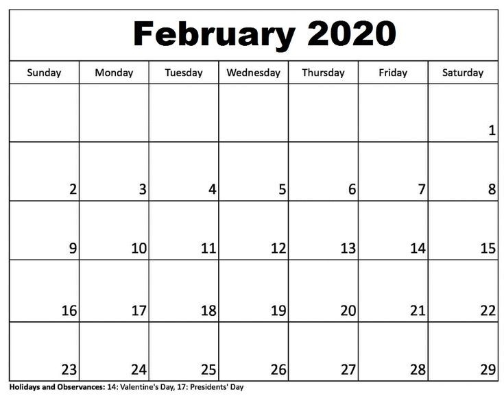 blank february 2020 calendar | calendar word, calendar