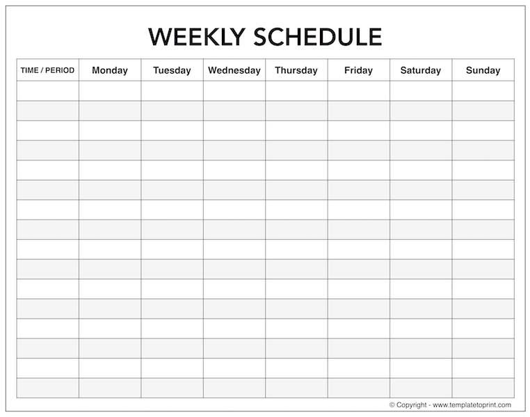 Blank Sunday Through Saturday Calendar - Example Calendar Printable