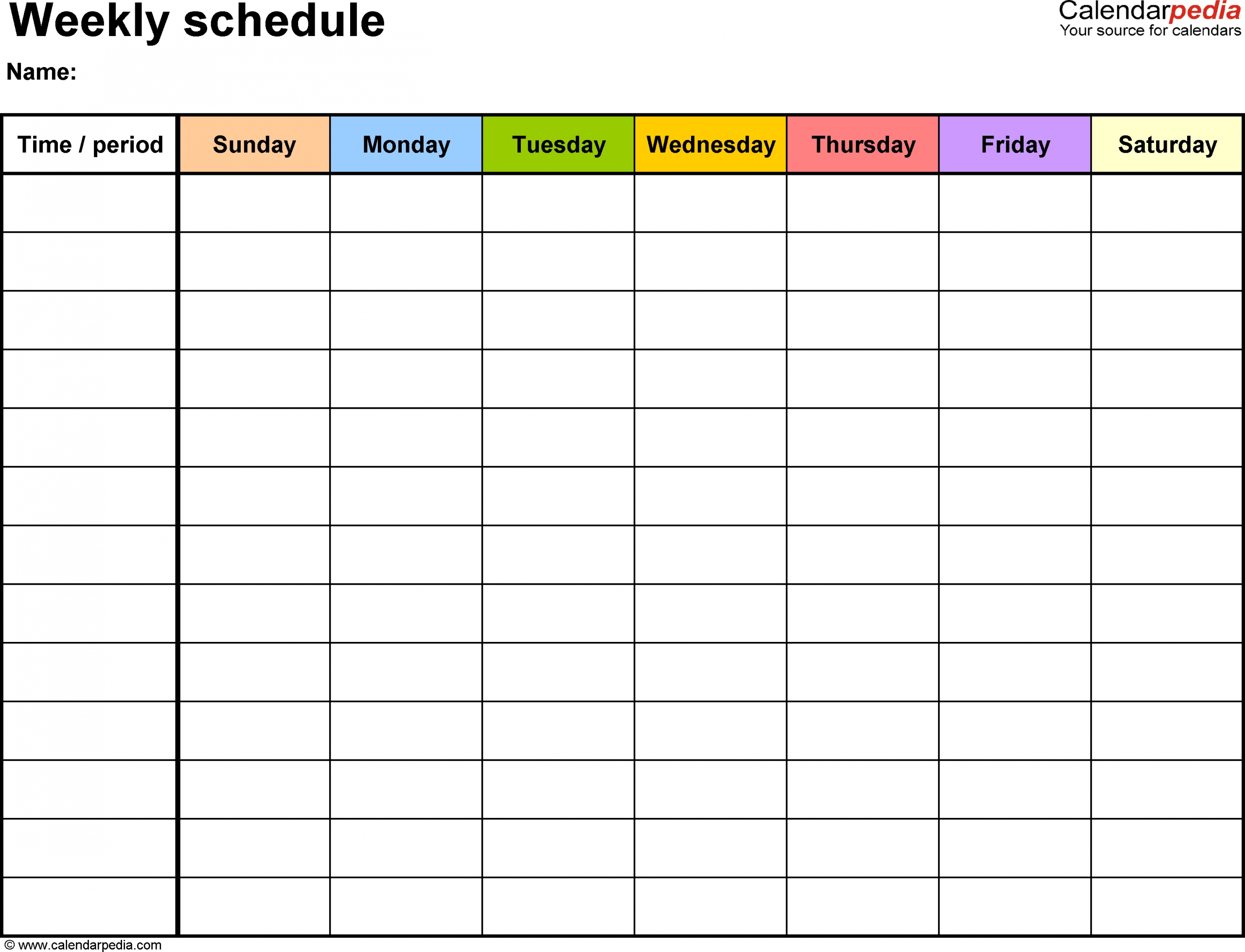 Blank Sunday Through Saturday Calendar | Calendar For Planning