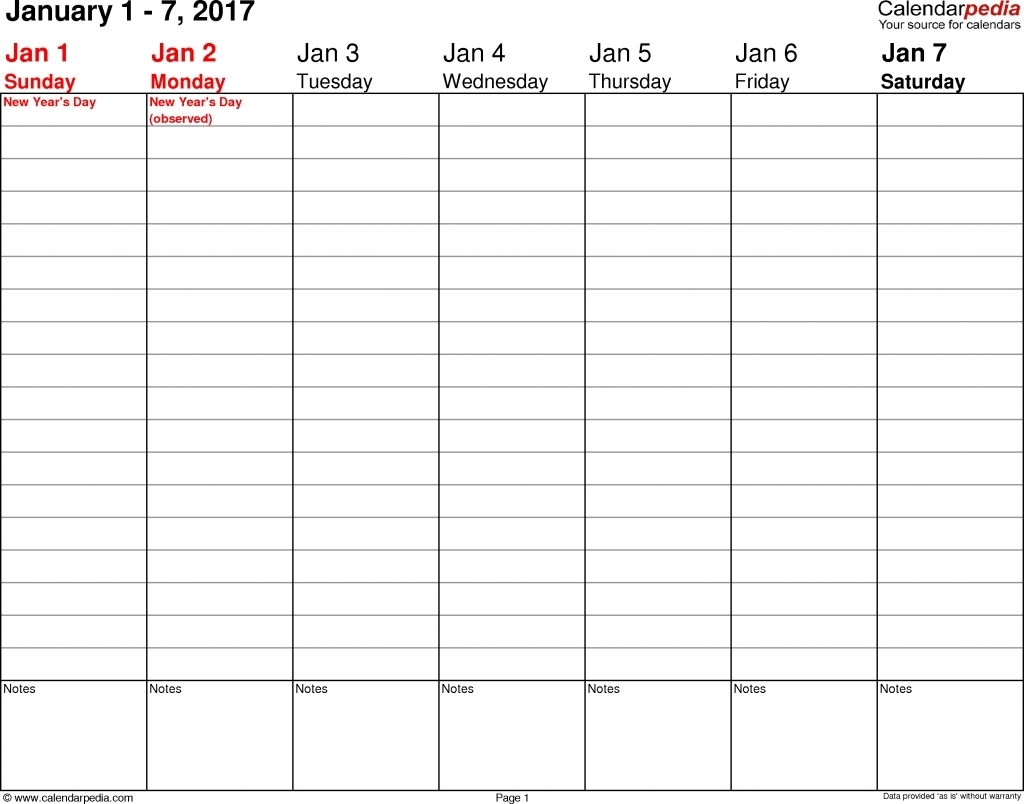 Blank Weekly Calendar 15 Minute Increments | Calendar