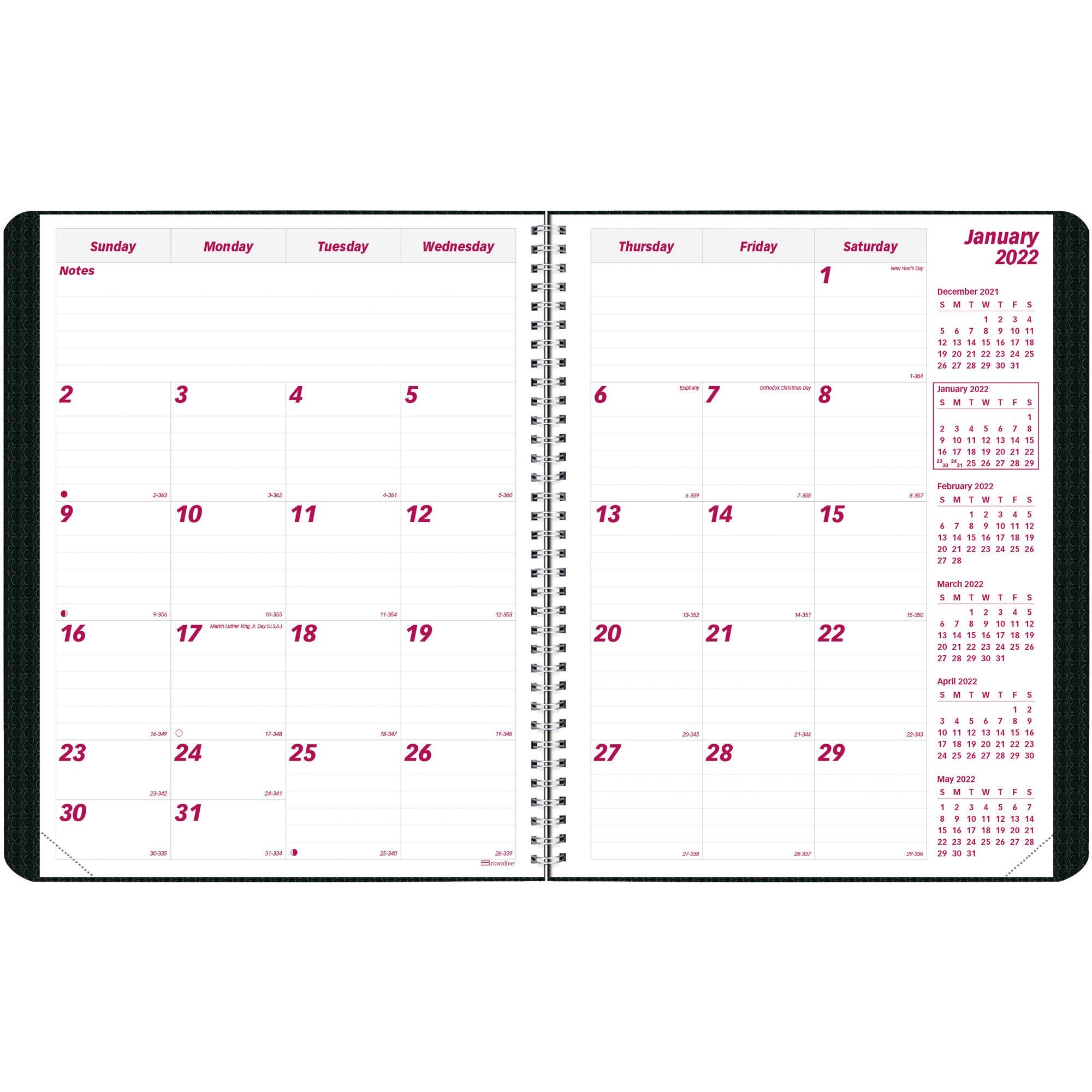 brownline duraflex 14 month monthly planner | j thayer