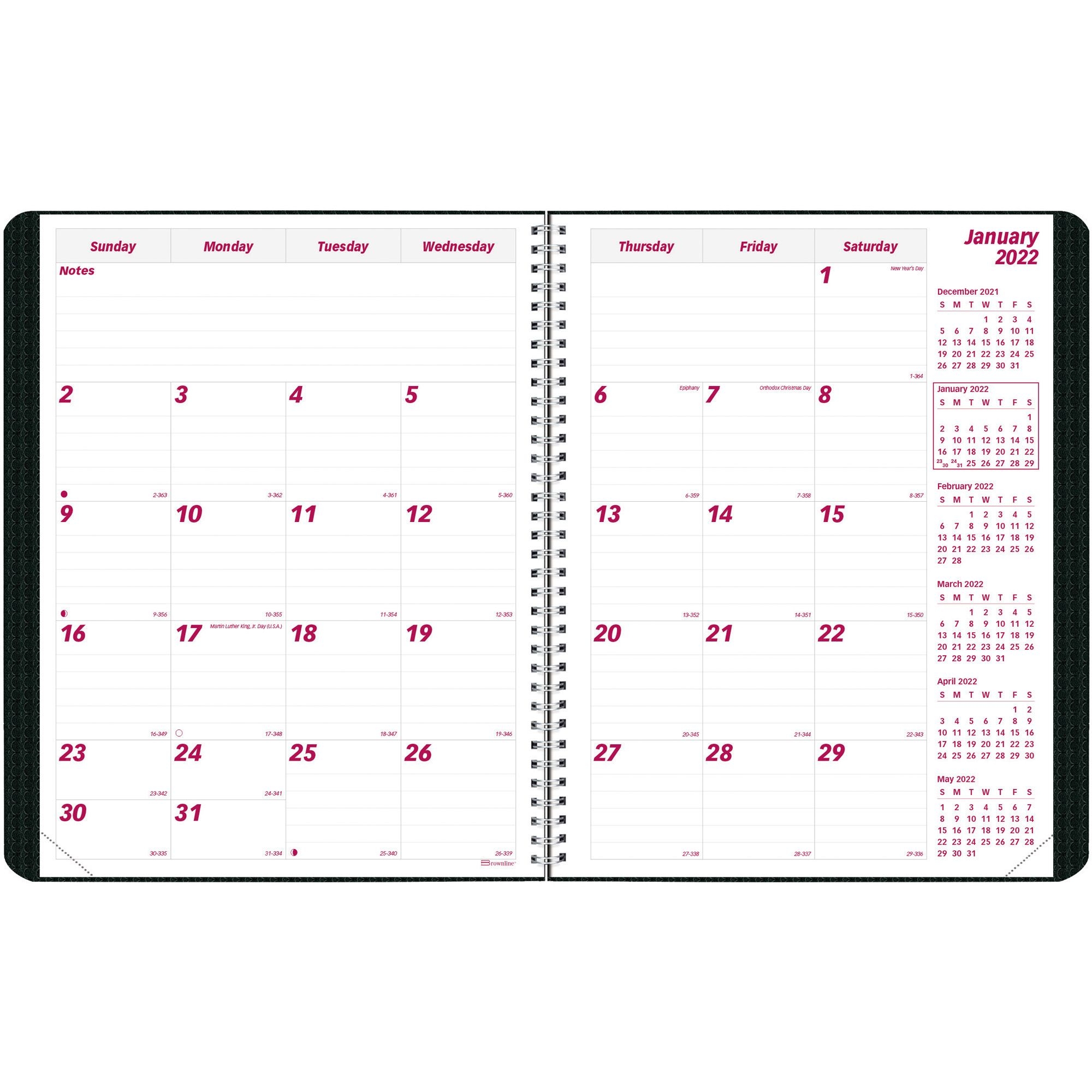 Brownline Duraflex 14 Month Monthly Planner | J Thayer