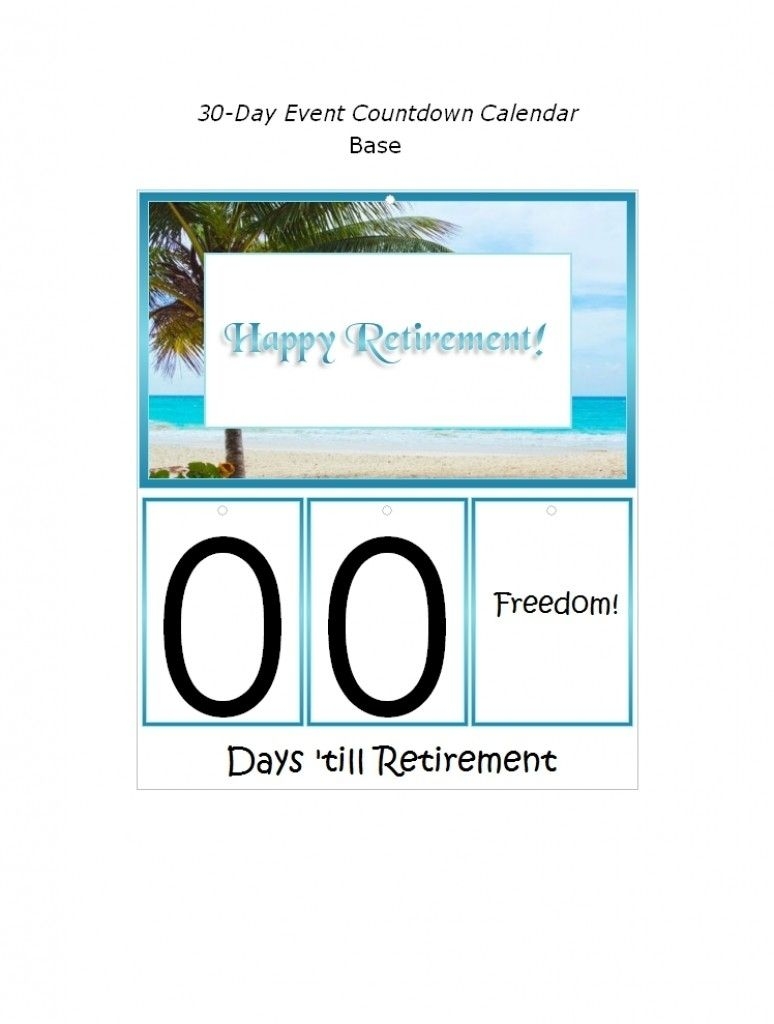 calendar countdown for retirement | free calendar template