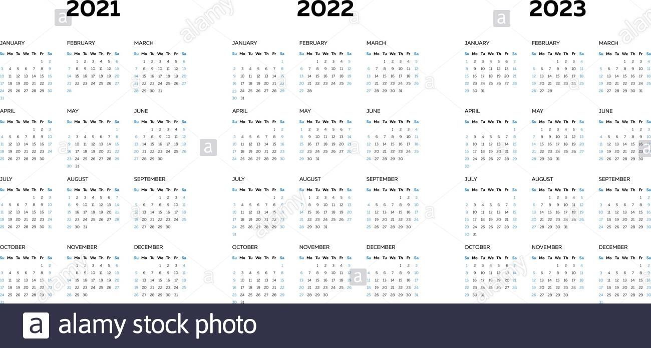 calendar from 2021 to 2023 | month calendar printable