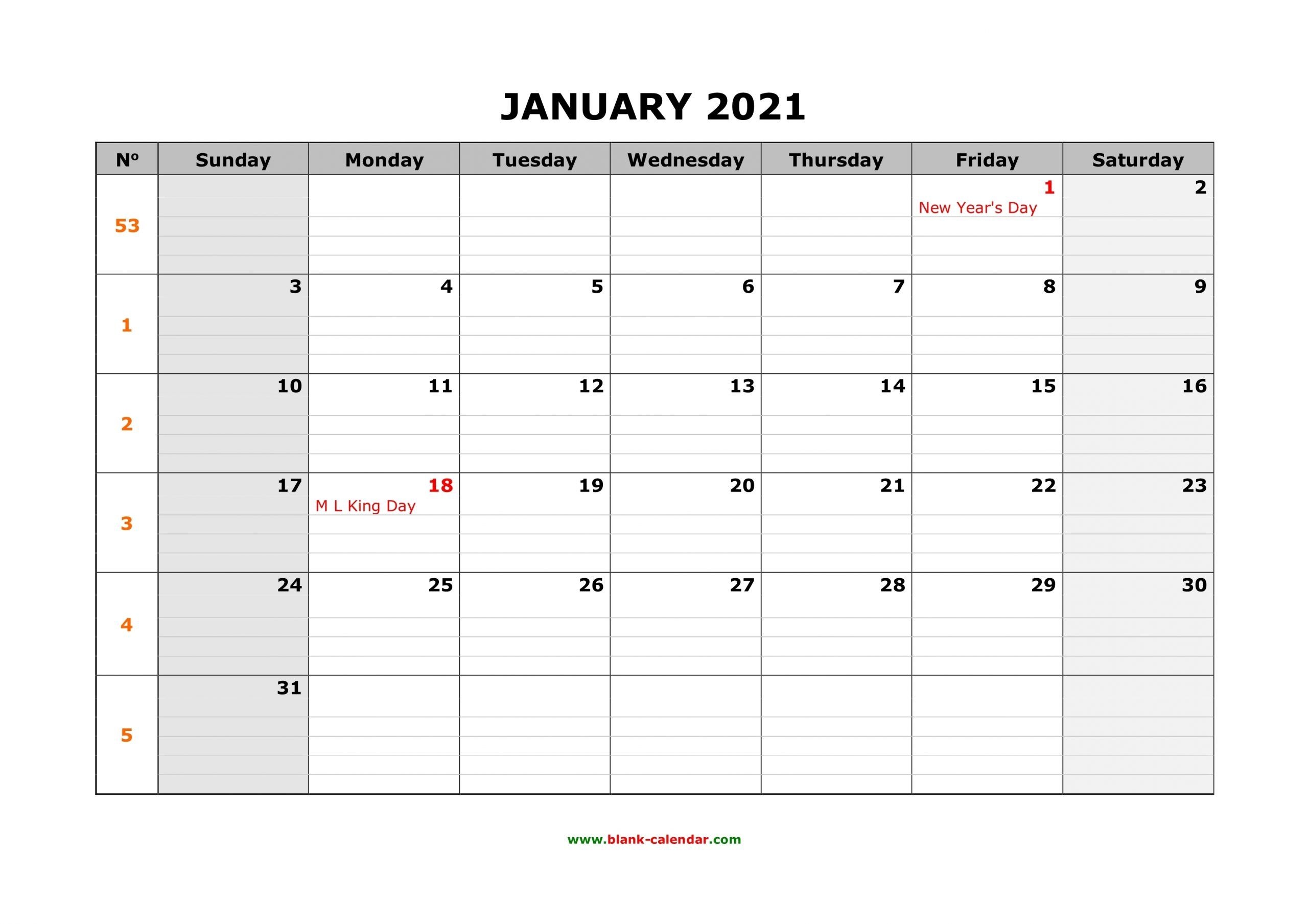 Calendar Write On 2021 | Month Calendar Printable