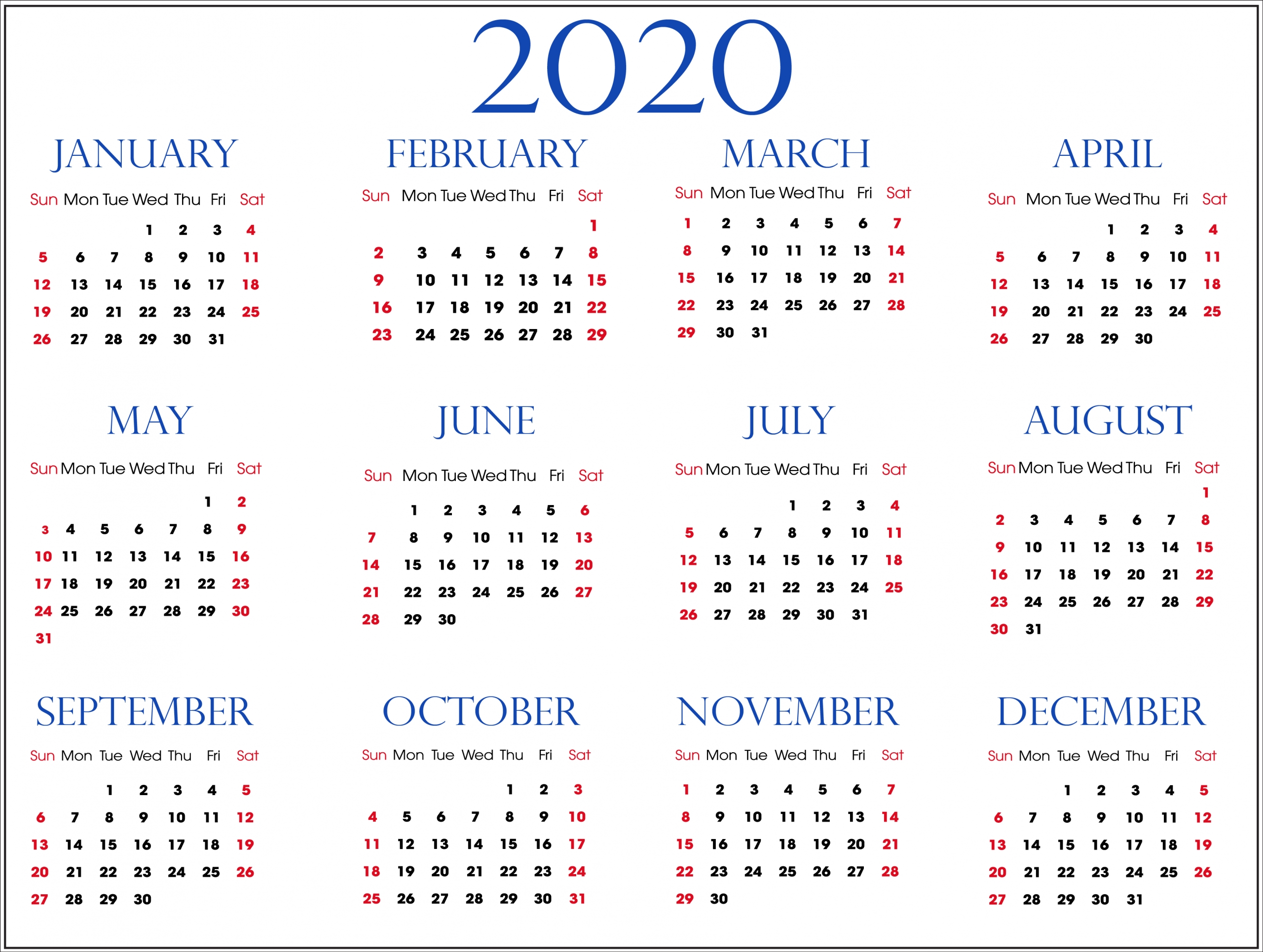 catch downloadable yearly calendar with space to write