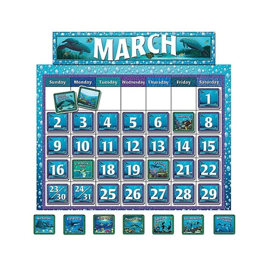 classroom calendar bulletin board from wyland | classroom