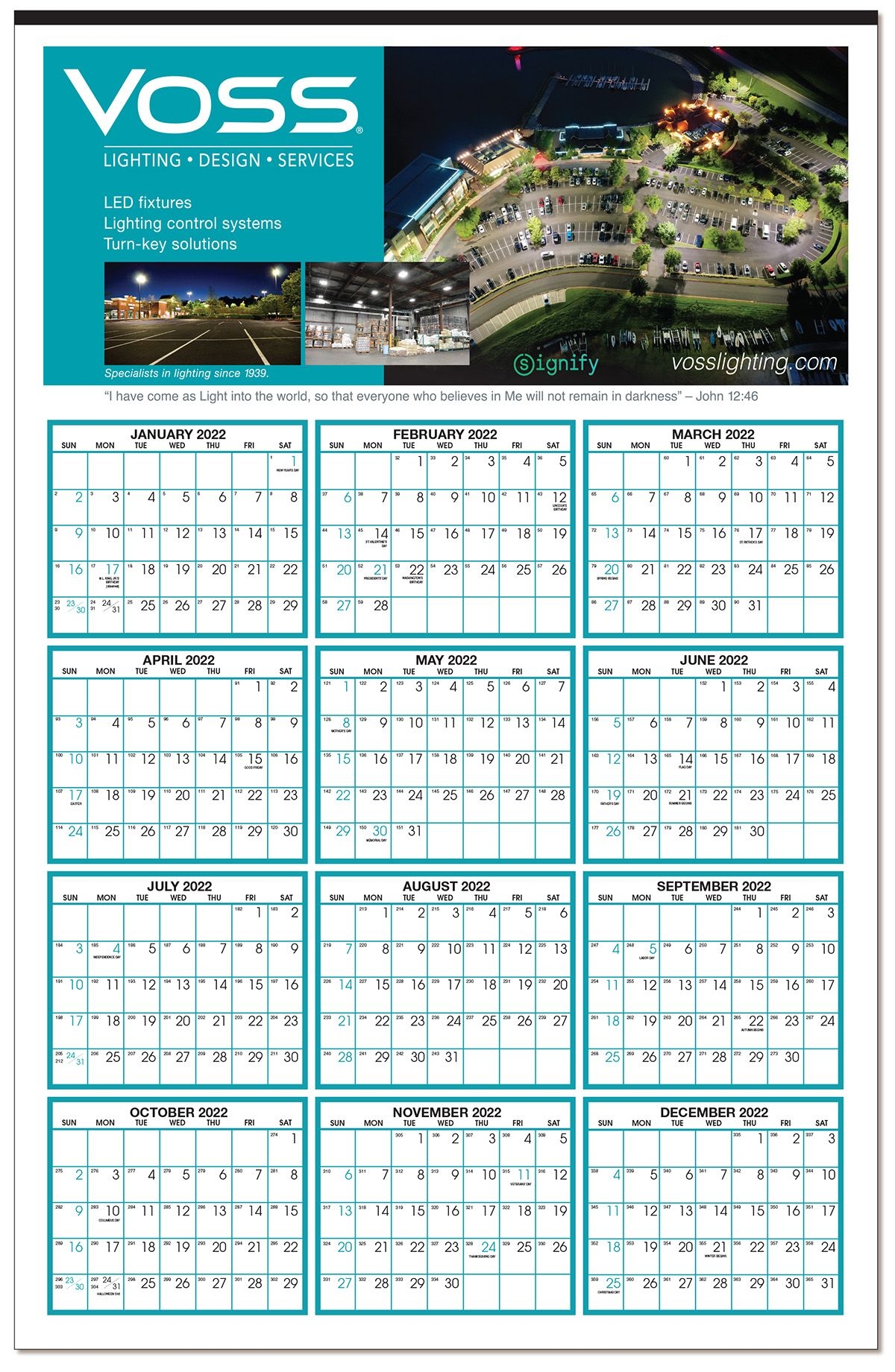 Custom Color Year At A Glance Calendar: Calendar Company
