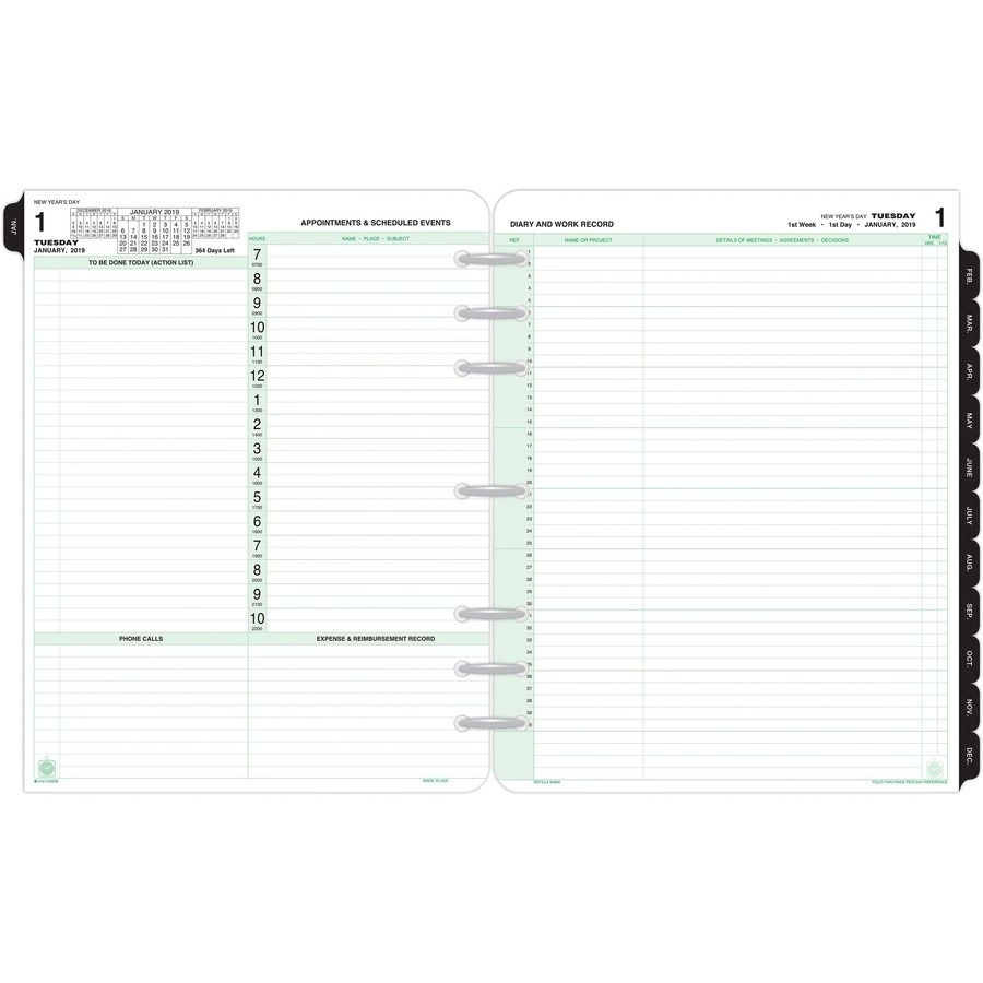Day Timer Appointment 2 Page Per Day Reference Planner