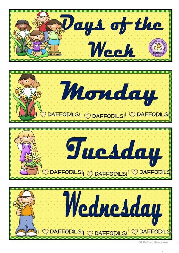 days of the week worksheet free esl printable worksheets