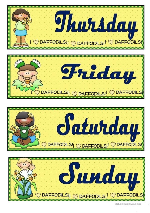 days of the week worksheet free esl printable worksheets