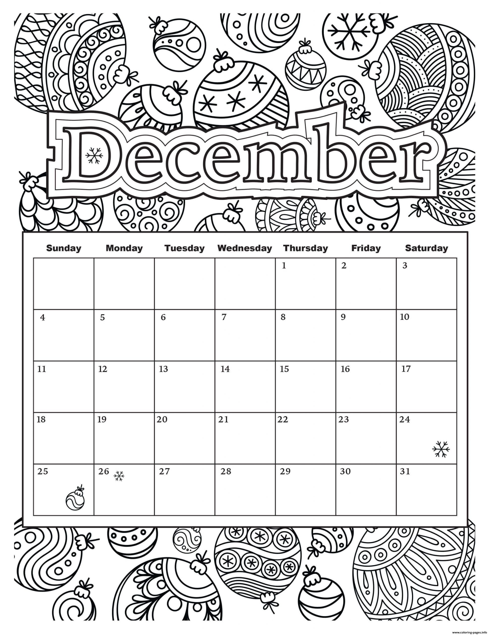 december calendar holiday coloring pages printable