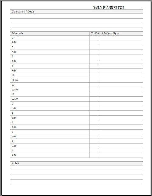 Diy Templates Letter | Day Planner Template, Daily Planner