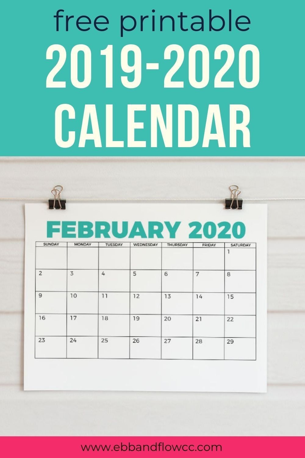 downlaod your free printable 2020 calendar and get busy