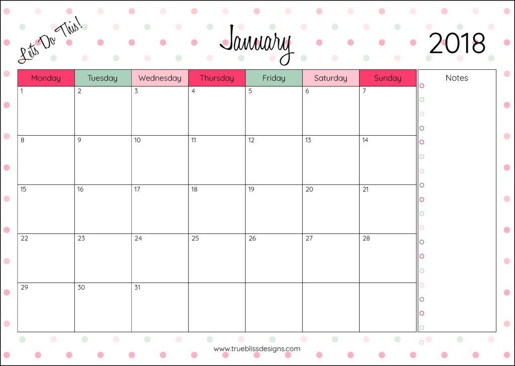 download your free 2018 monthly printable calendar now