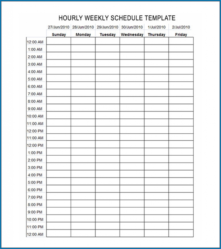 √ Free Editable Schedule Template Hourly | Templateral