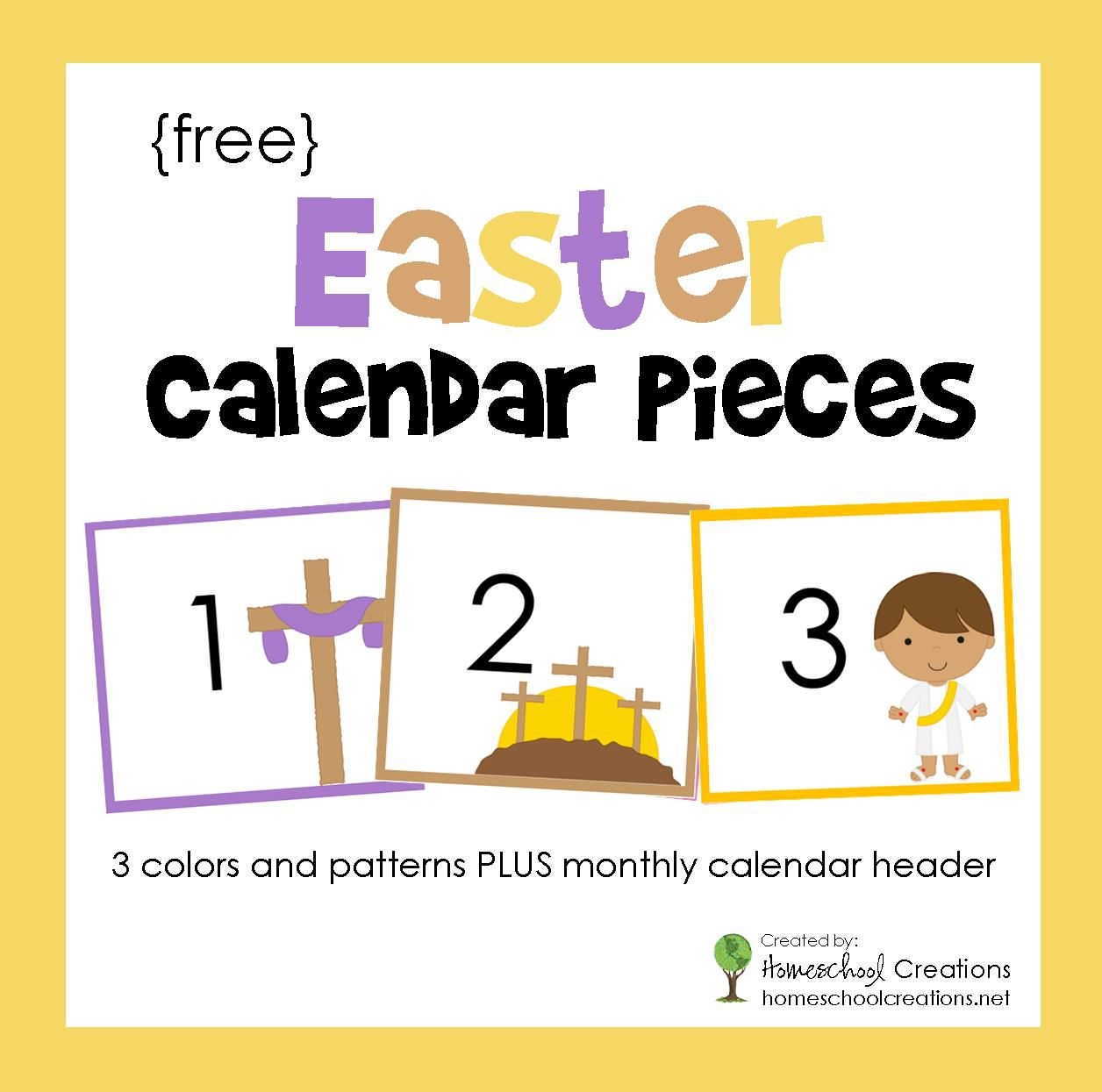 easter pocket chart calendar pieces free printable