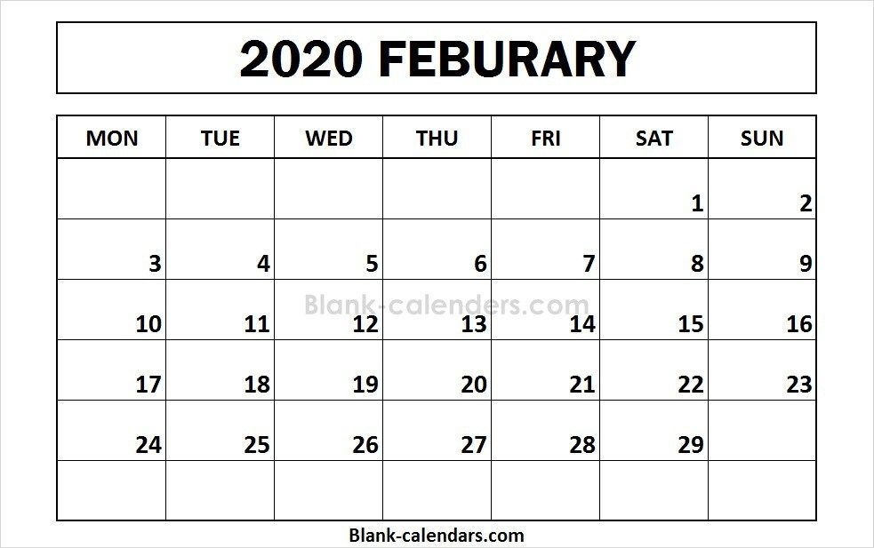 editable february 2020 calendar monday start images (with