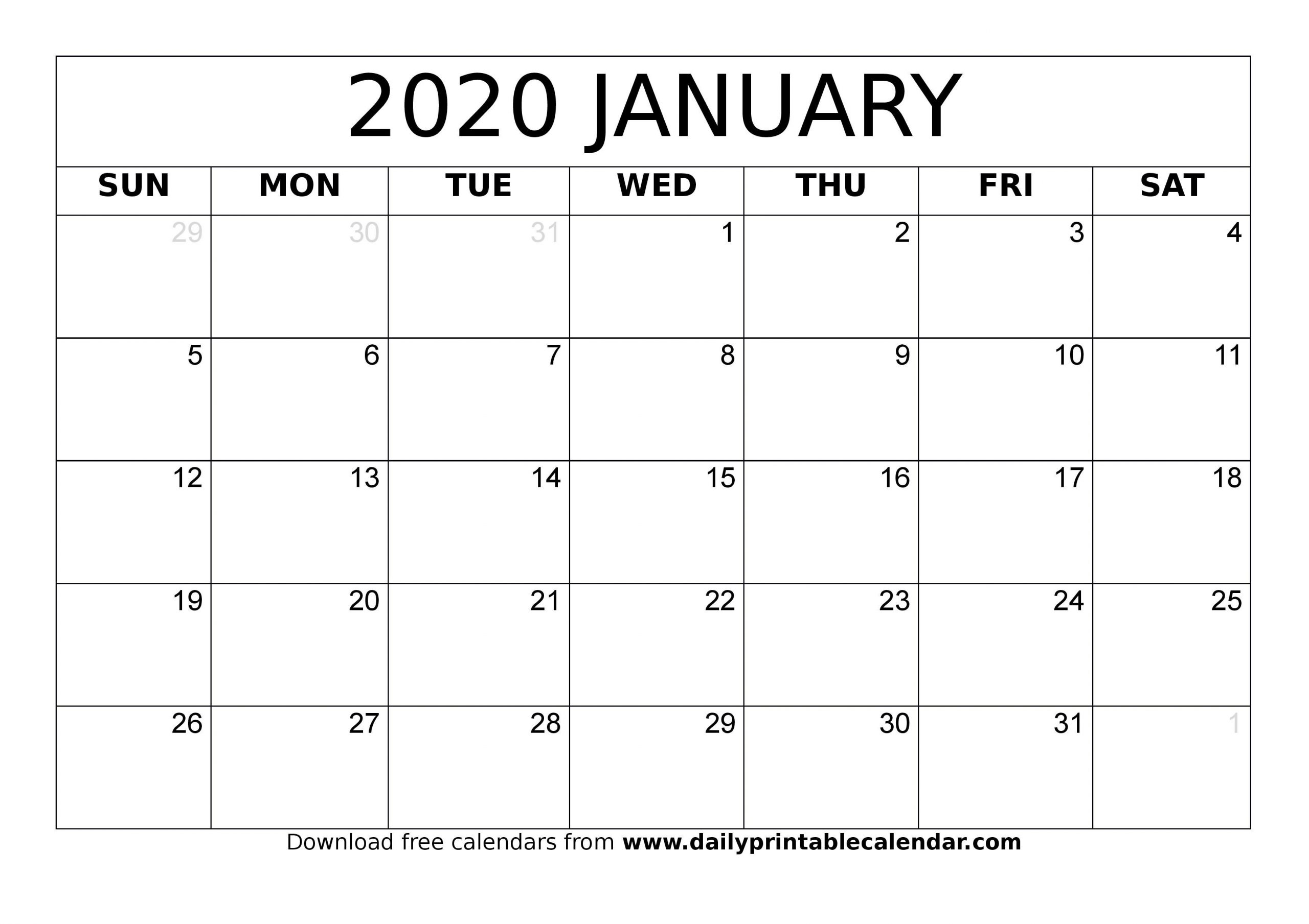 editable january 2020 calendar pdf, word, excel {free