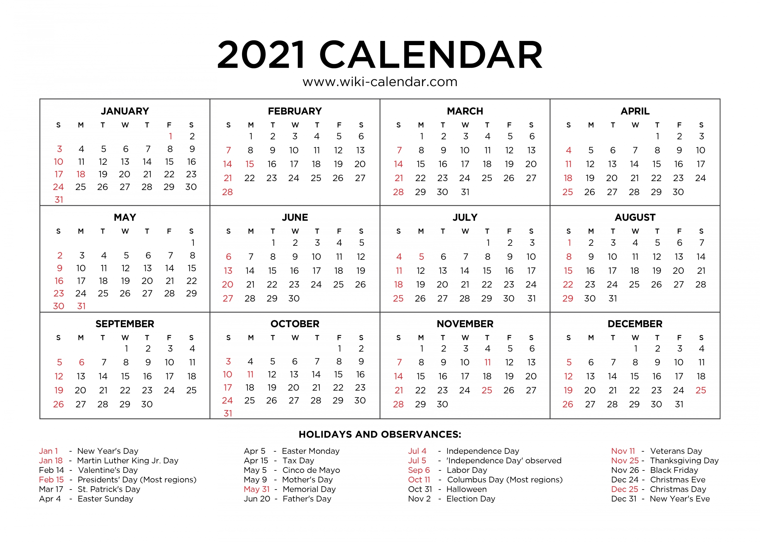 Effective Free Downloadable 2021 Calendar | Get Your