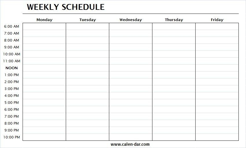 Employee Monday To Sunday Schedule : Free Calendar Template