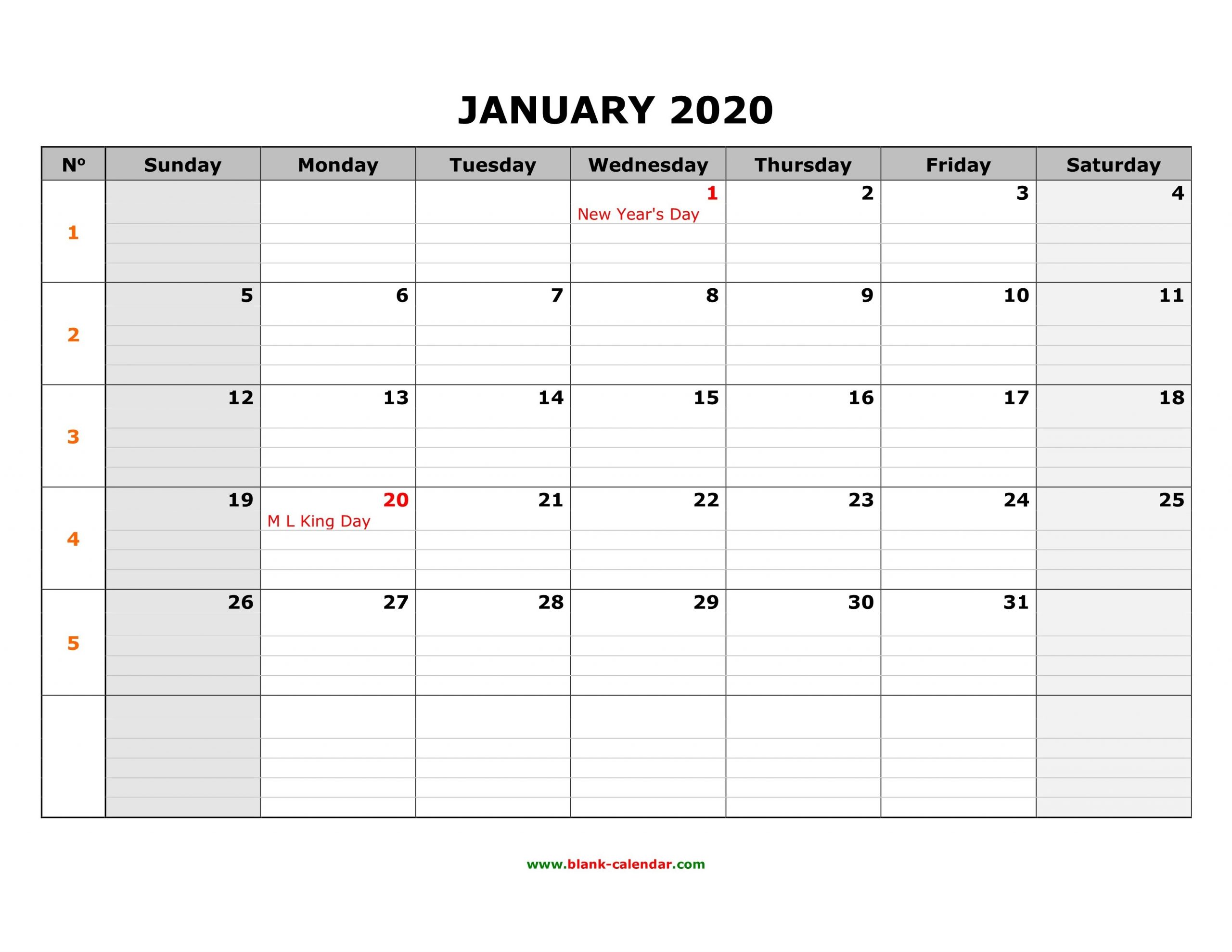 Fill In Monthly Calendar 2020 | Example Calendar Printable