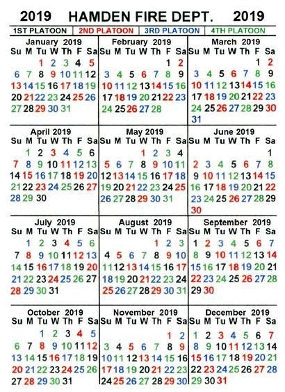 Fire Department Shift Calendar 2021 — Firefighter Shift