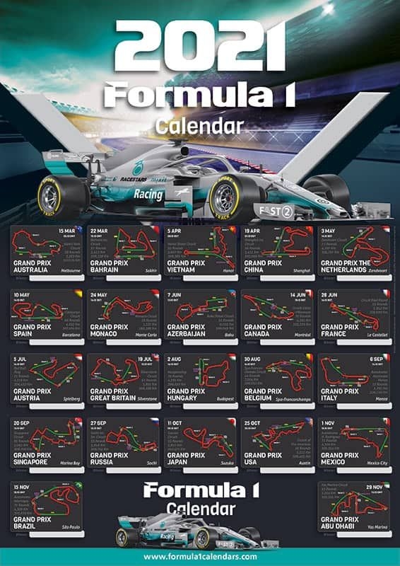 formula 1 2021 calendar