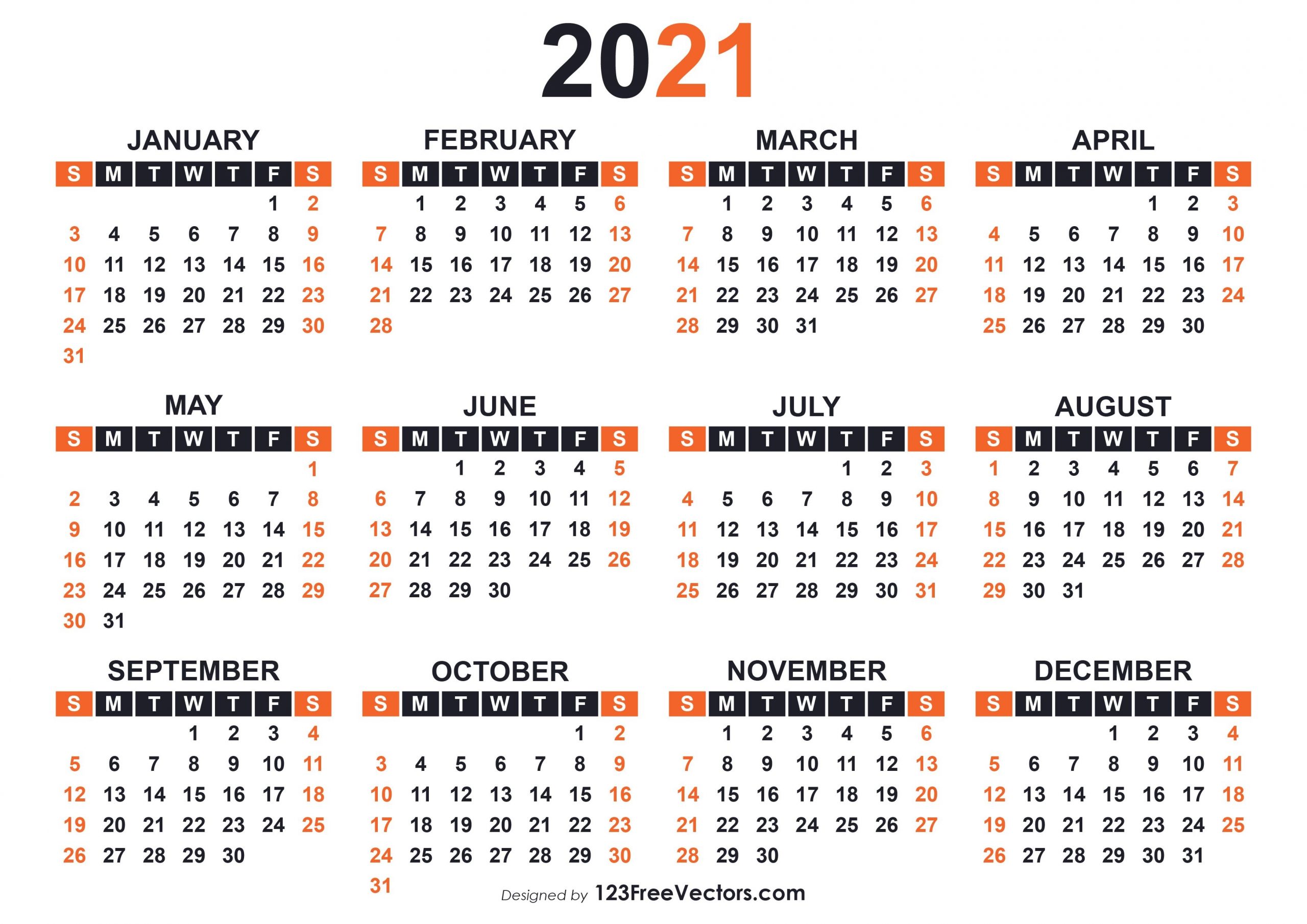 free 2021 free printable calendar templates