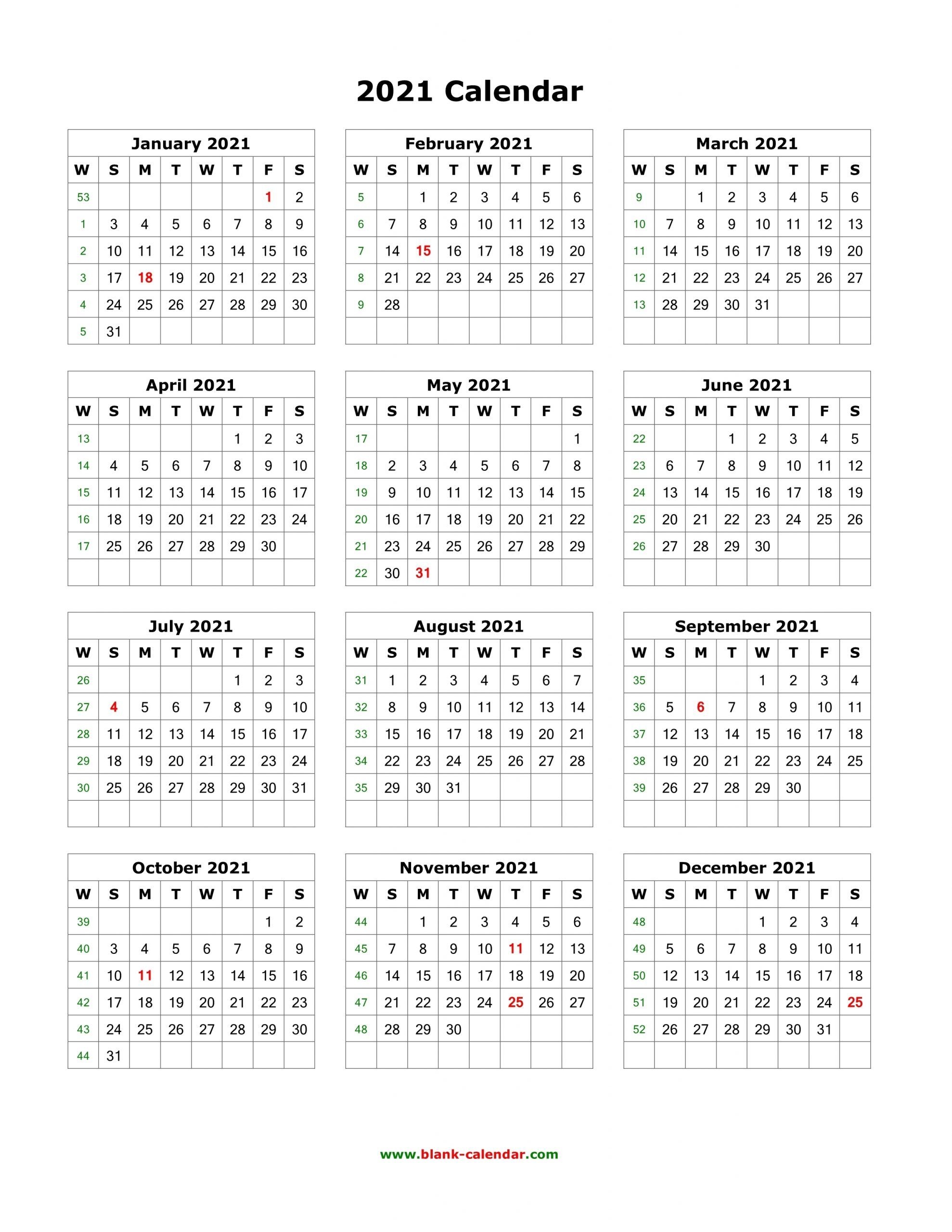 Free 2021 Printable Vertical Calendar | Month Calendar