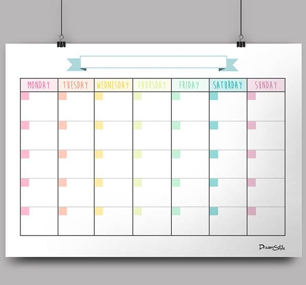 Free 9 Blank Calendarsin Psd | Ai