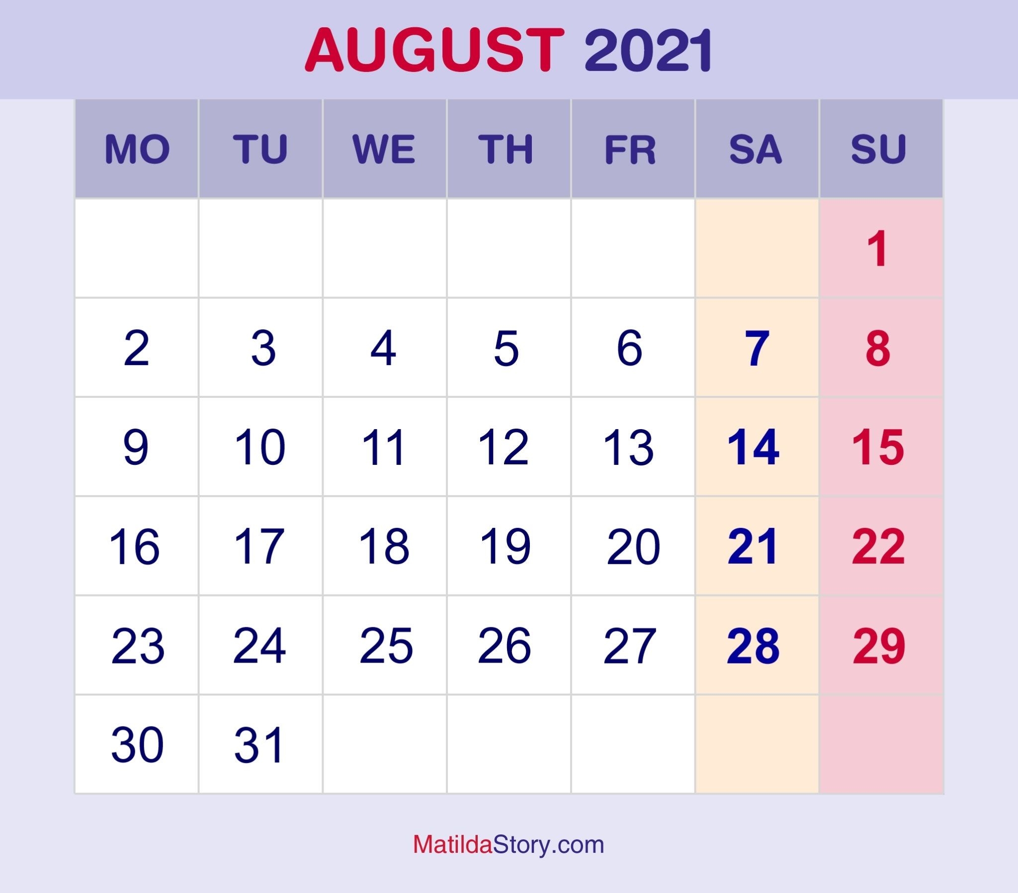 Free Calendar 2021 Printable Monthly Saturday Start Ten
