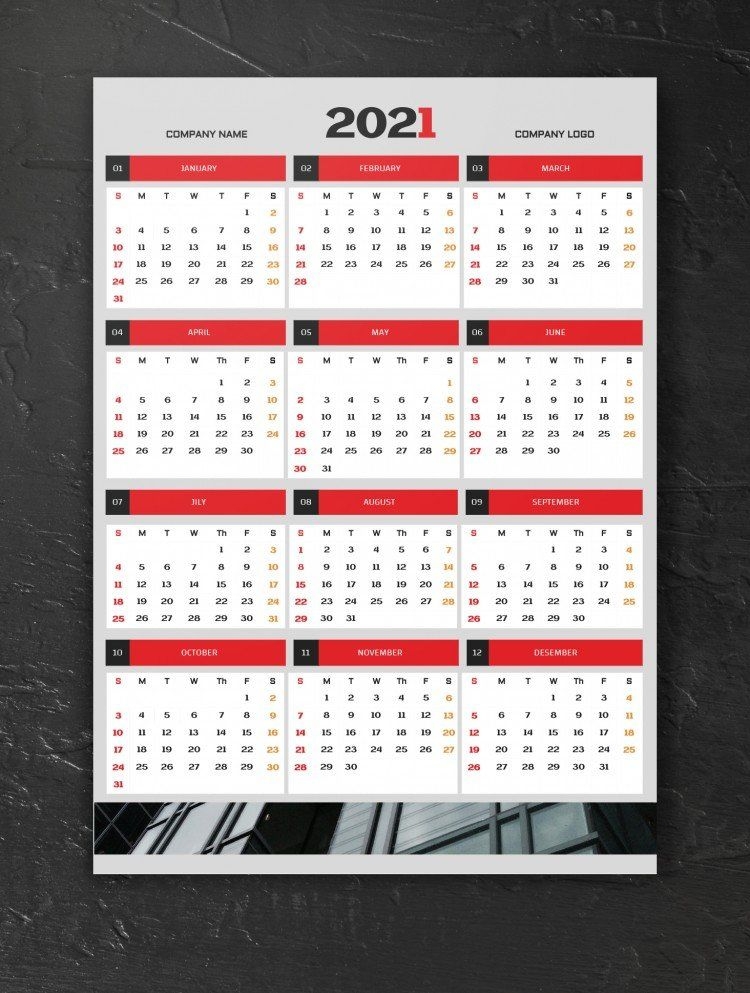 free corporate calendar 2021 template in google docs