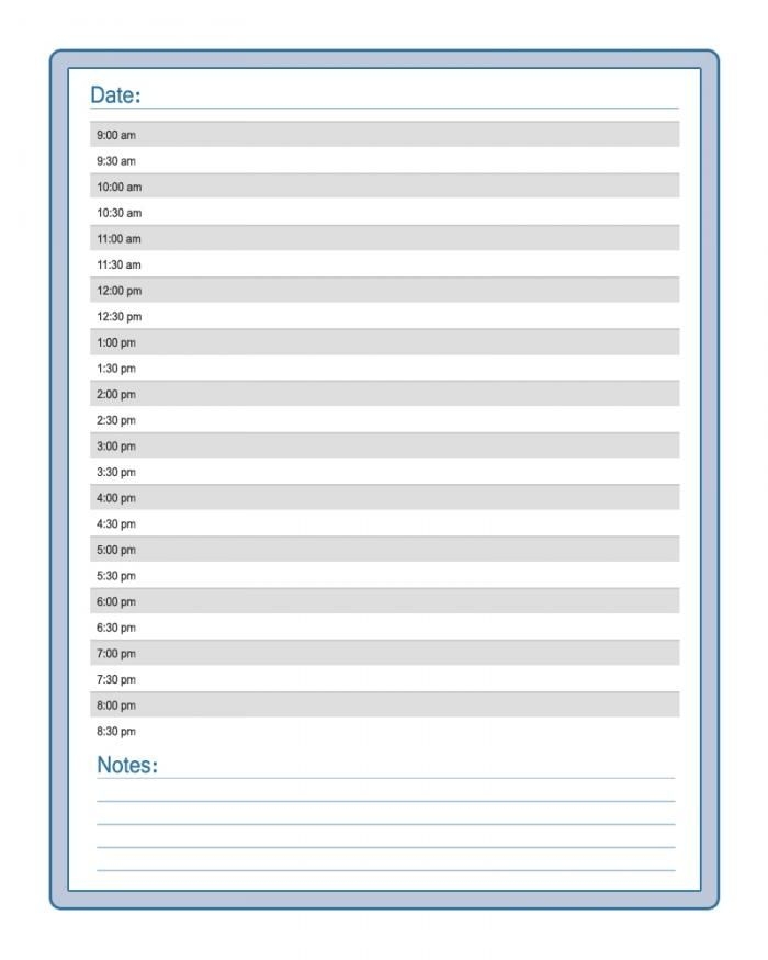 Free Daily Printable Schedule Template | Daily Calendar