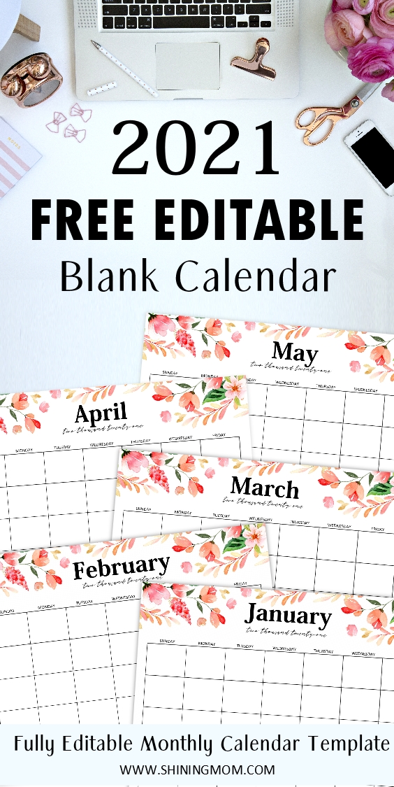 Free Fully Editable 2021 Calendar Template In Word In 2020