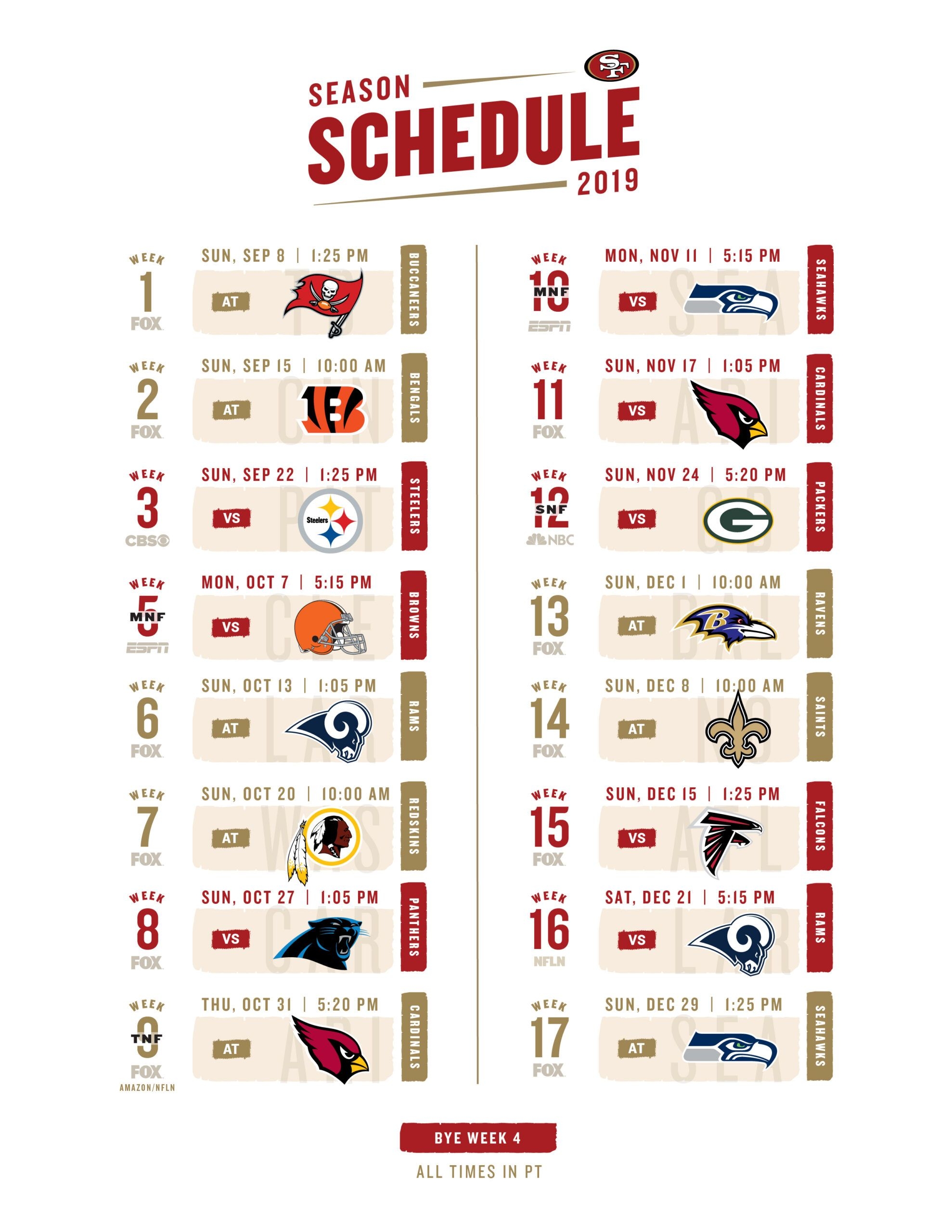 Free Nfl Schedule Printable | Calendar Printables Free Blank