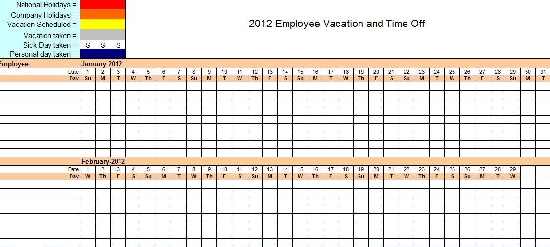 free online employee vacation calendar image | calendar