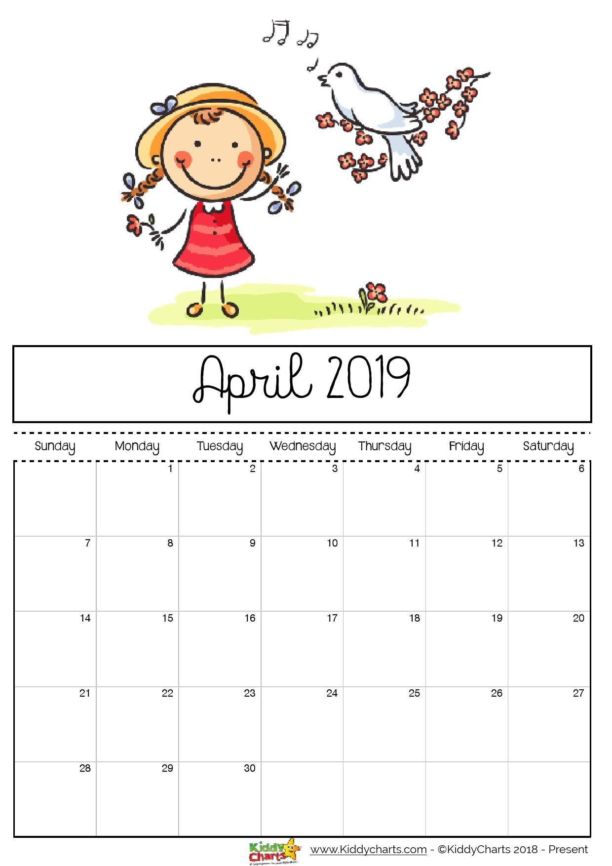 free printable 2019 calendar print yours here | kiddycharts