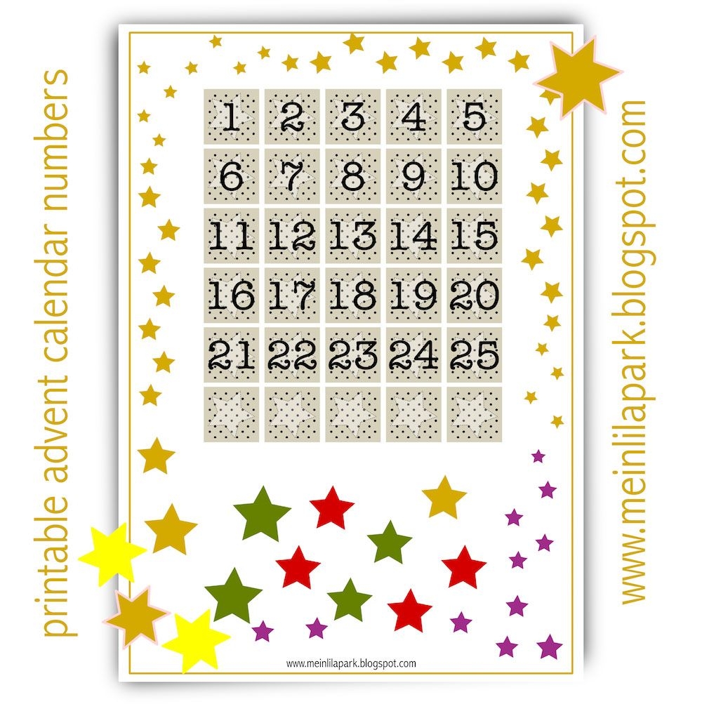 Free Printable Advent Calendar Numbers Ausdruckbarer