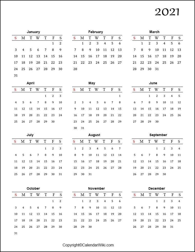 Free Printable Calendar 2021 Templates [pdf, Word]