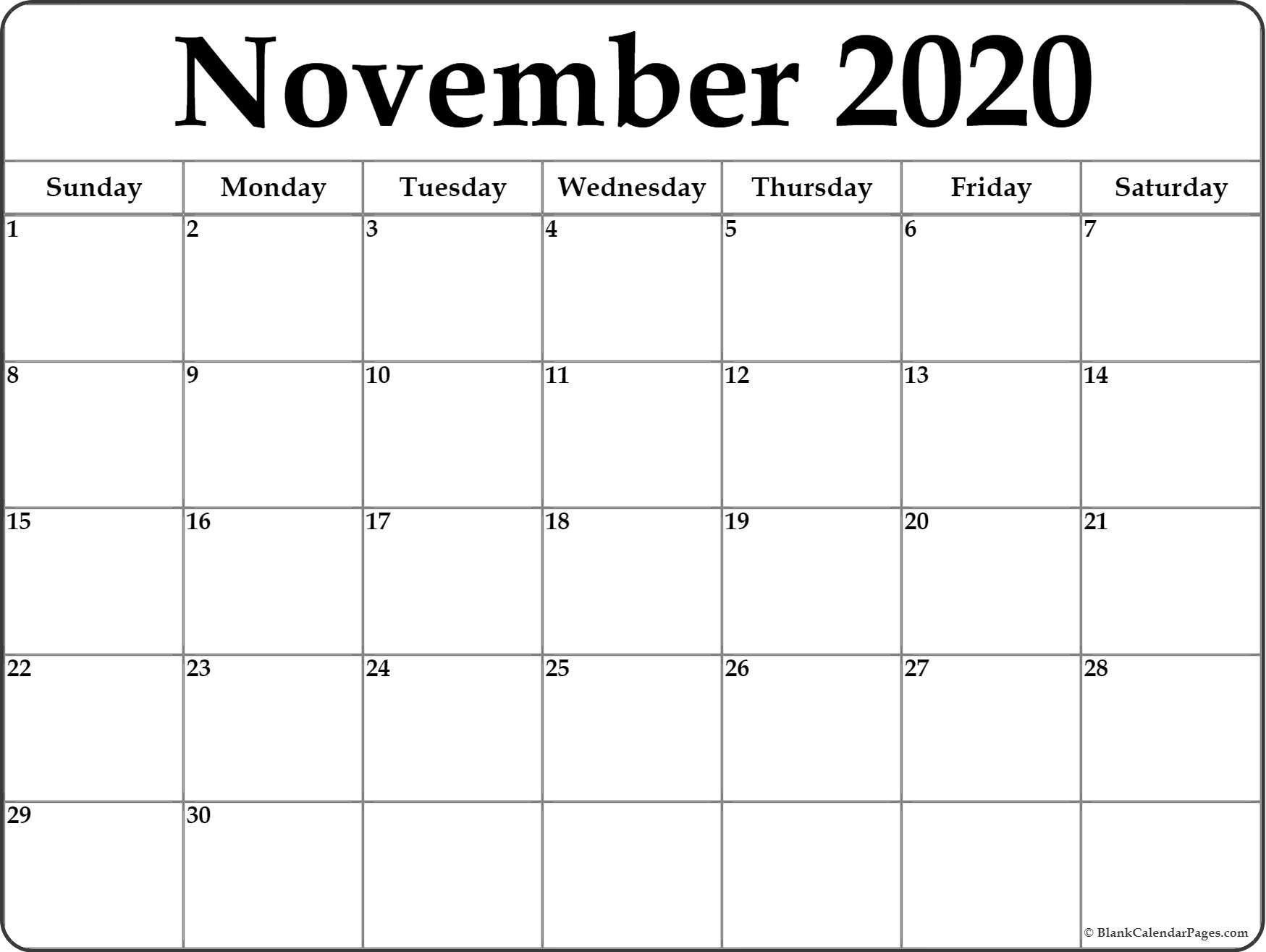 free printable calendar november daily 2021 monthly with