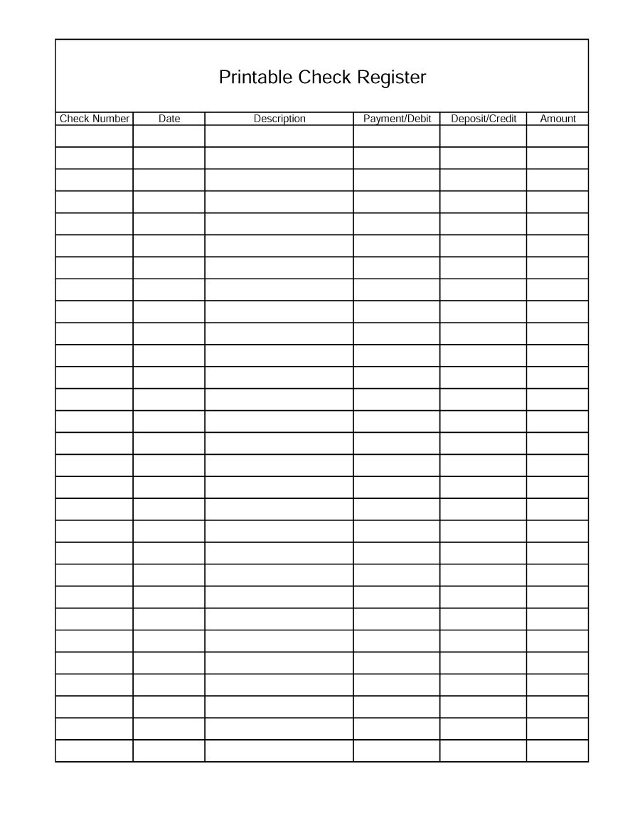 Free Printable Check Register Calendar | Ten Free